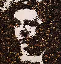 Portrait made out of tea by Jessica