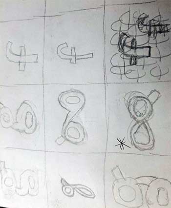 Sketches made by Jessica